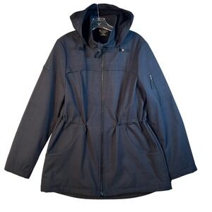 Halifax Traders by HFX Women's Black Print Water Resistant Hooded Jacket Size‎ L